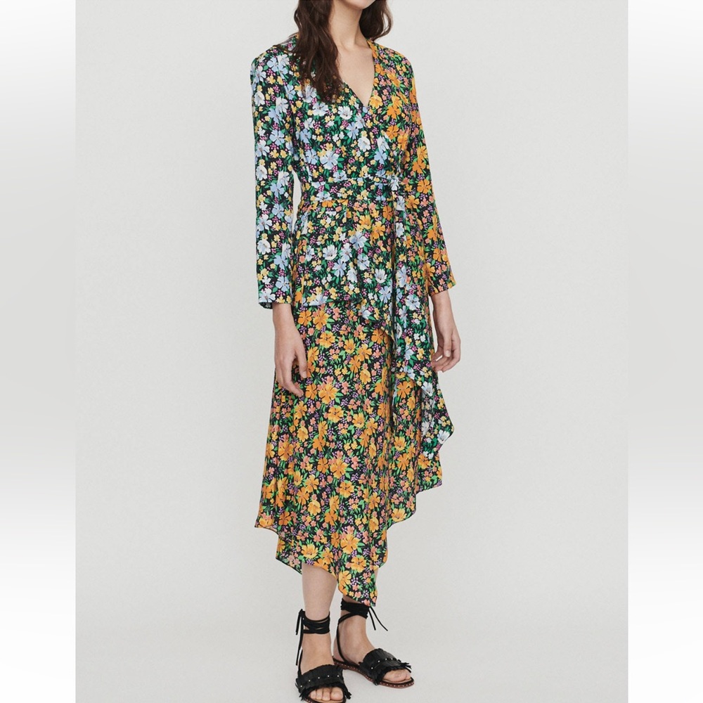Maje Multicolor Floral Midi Dress